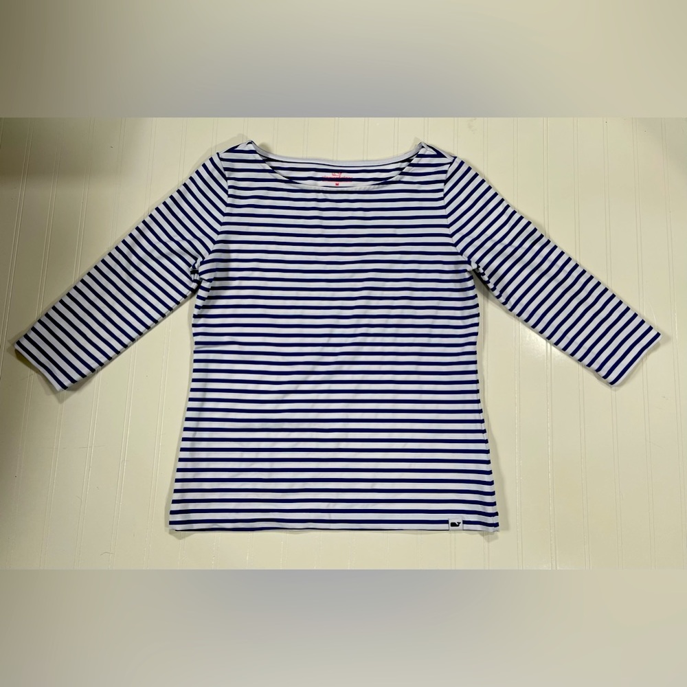 Vineyard Vines Blue & White Striped Top Size Medium